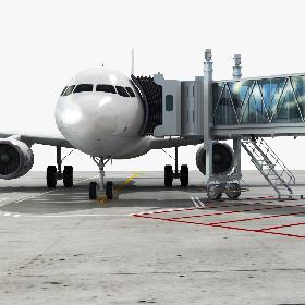 Airport Jetway and Airplane 3D model